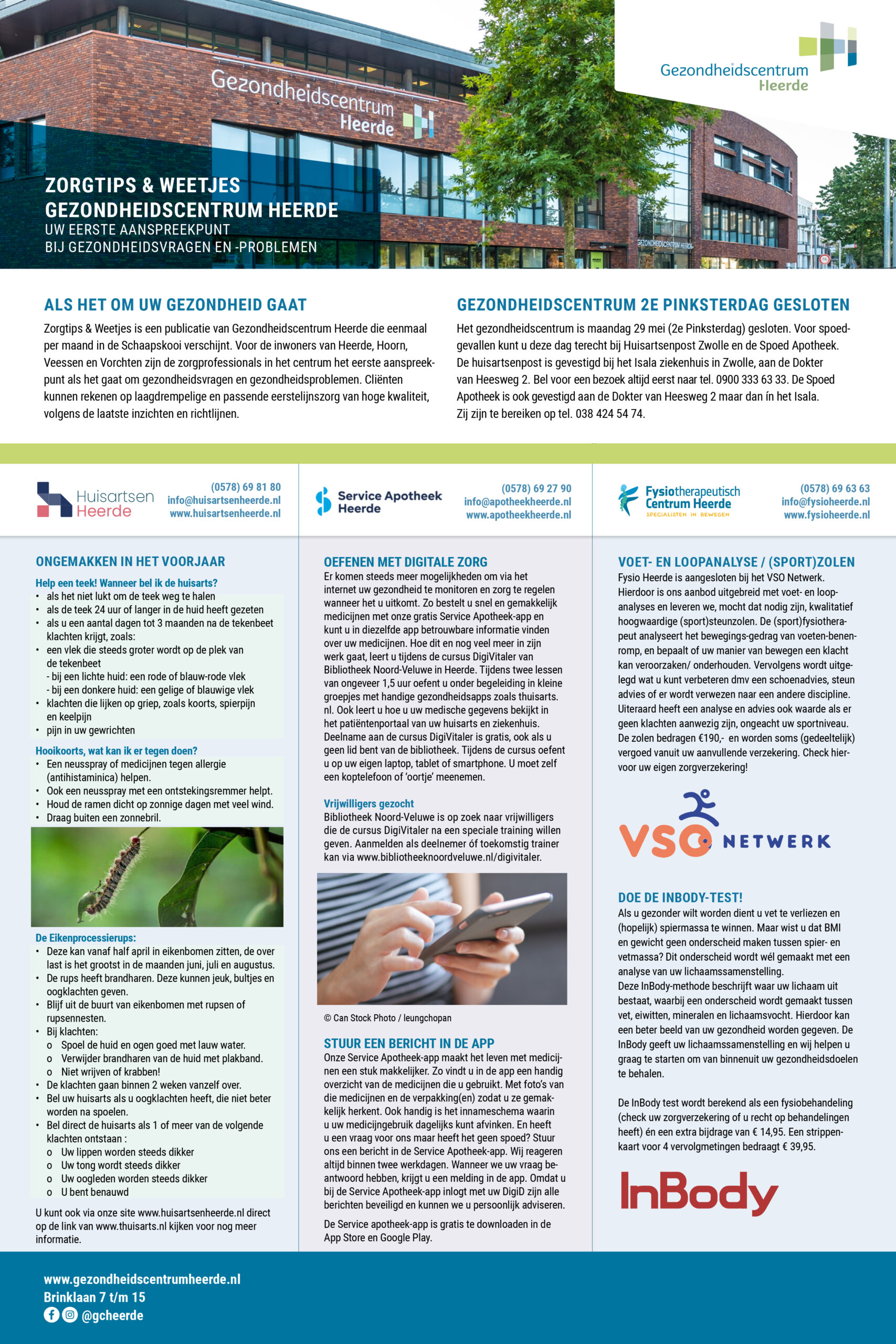 Infopagina Gezondheidscentrum Heerde | Mei 2023